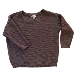 Calvin Klein Women's Sweater Chunky Knit Pullover XS Shiny Purple Crew Neck